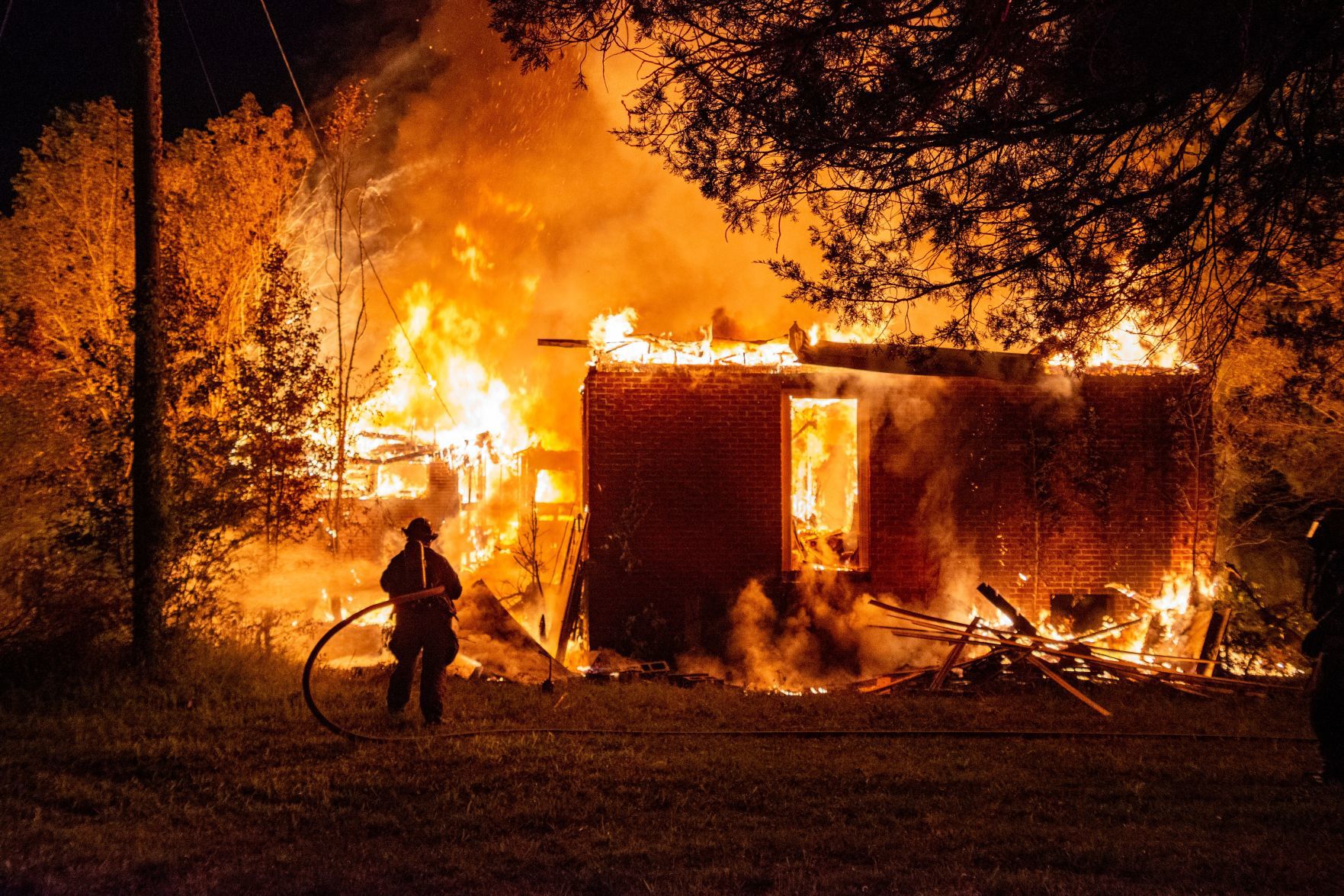 Vacant house burns